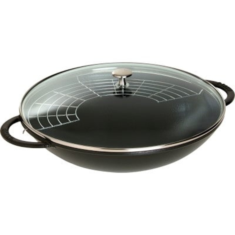 Staub Enameled Cast Iron Wok Set, 6-Qt.